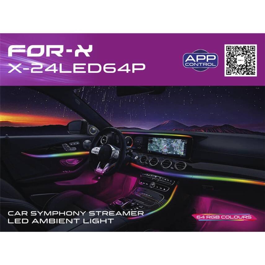 FOR-X X-24LED64P Araç İçi Ambiyans Led Aydınlatma - 1