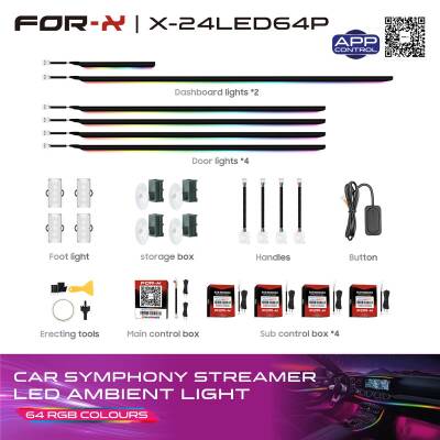 FOR-X X-24LED64P Araç İçi Ambiyans Led Aydınlatma - 2